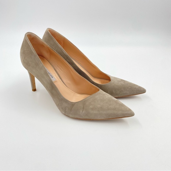 MM Lafleur Vanessa Pump EU 38 US 7.5/8 Suede Leather Heels Pointed Toe - Picture 9 of 11